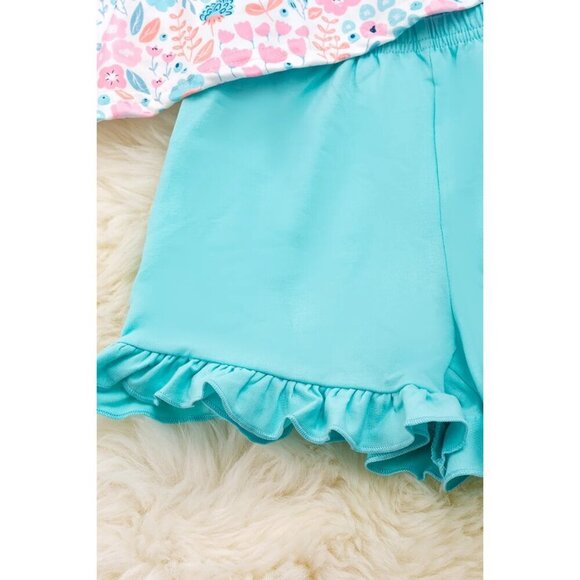 Pastel floral smocked girls set. OFG20114009 SOL - Picture 3 of 4